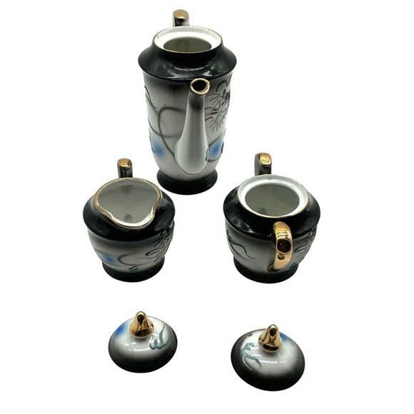 Vtg Japanese Dragon Ware Moriage Tea Set Porcelain Hand-Painted Gold Accents - Picture 7 of 7